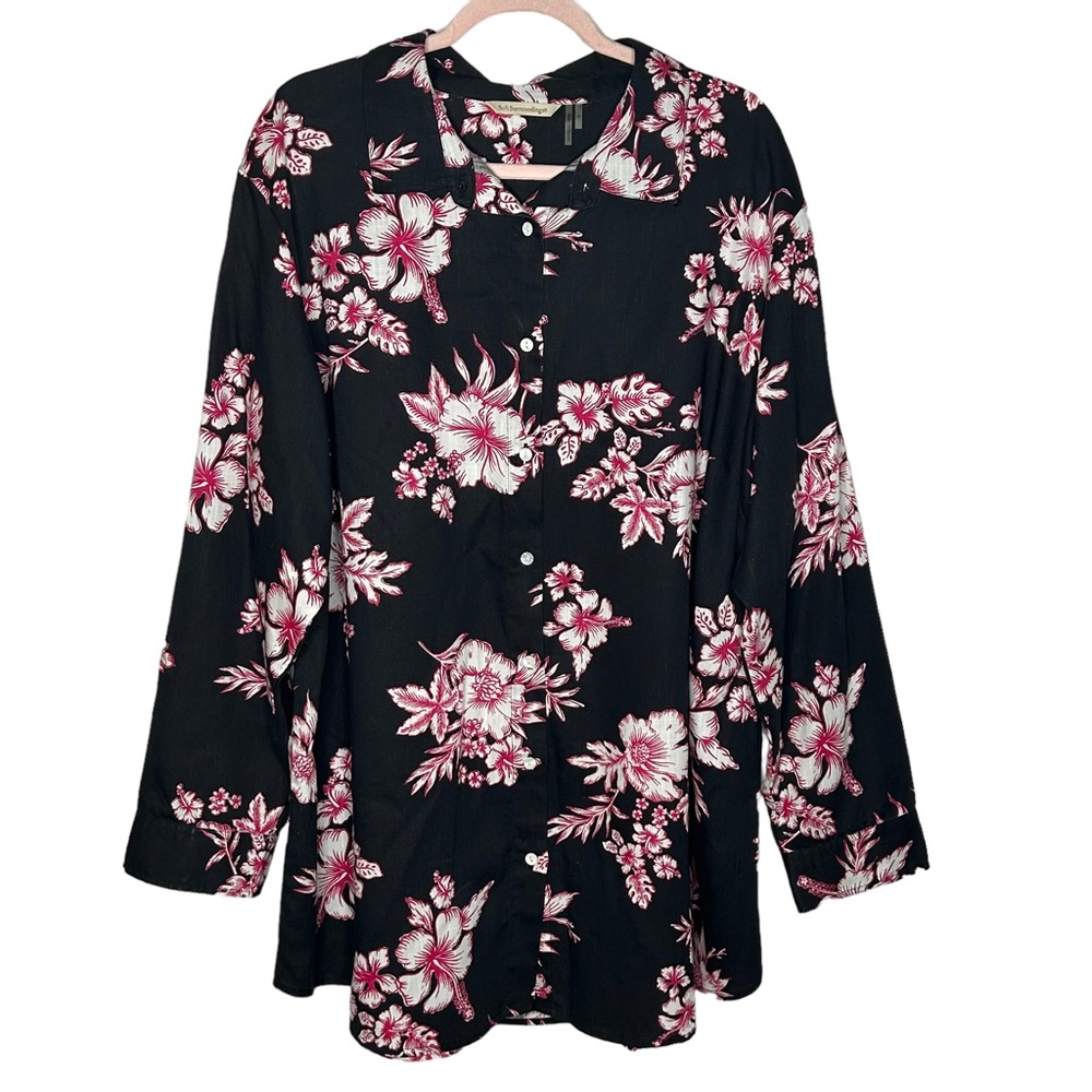 Soft Surroundings Island Time 100% Tencel Button Down Top